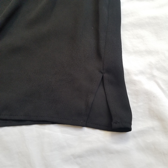 DR2 Black Womens Crochet Cap Sleeve V Neck - Picture 7 of 8